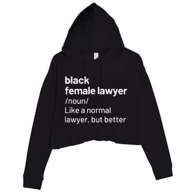 Black Female Lawyer African American Attorney Definition Crop Fleece Hoodie