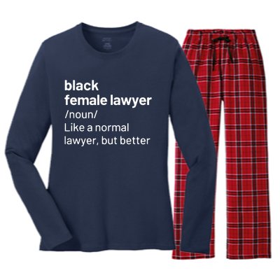 Black Female Lawyer African American Attorney Definition Women's Long Sleeve Flannel Pajama Set 