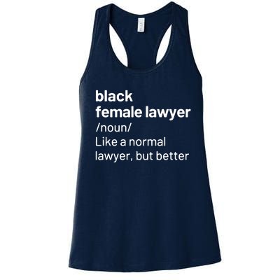 Black Female Lawyer African American Attorney Definition Women's Racerback Tank