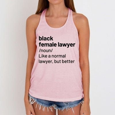 Black Female Lawyer African American Attorney Definition Women's Knotted Racerback Tank