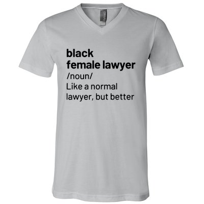 Black Female Lawyer African American Attorney Definition V-Neck T-Shirt