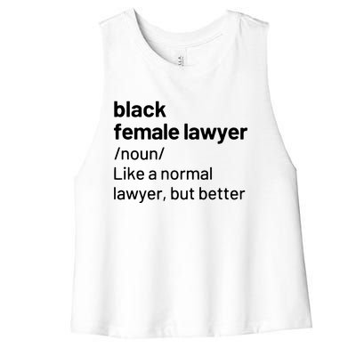 Black Female Lawyer African American Attorney Definition Women's Racerback Cropped Tank