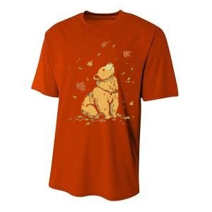 Bear Fall Leaf Tree Hello Autumn Thanksgiving Performance Sprint T-Shirt