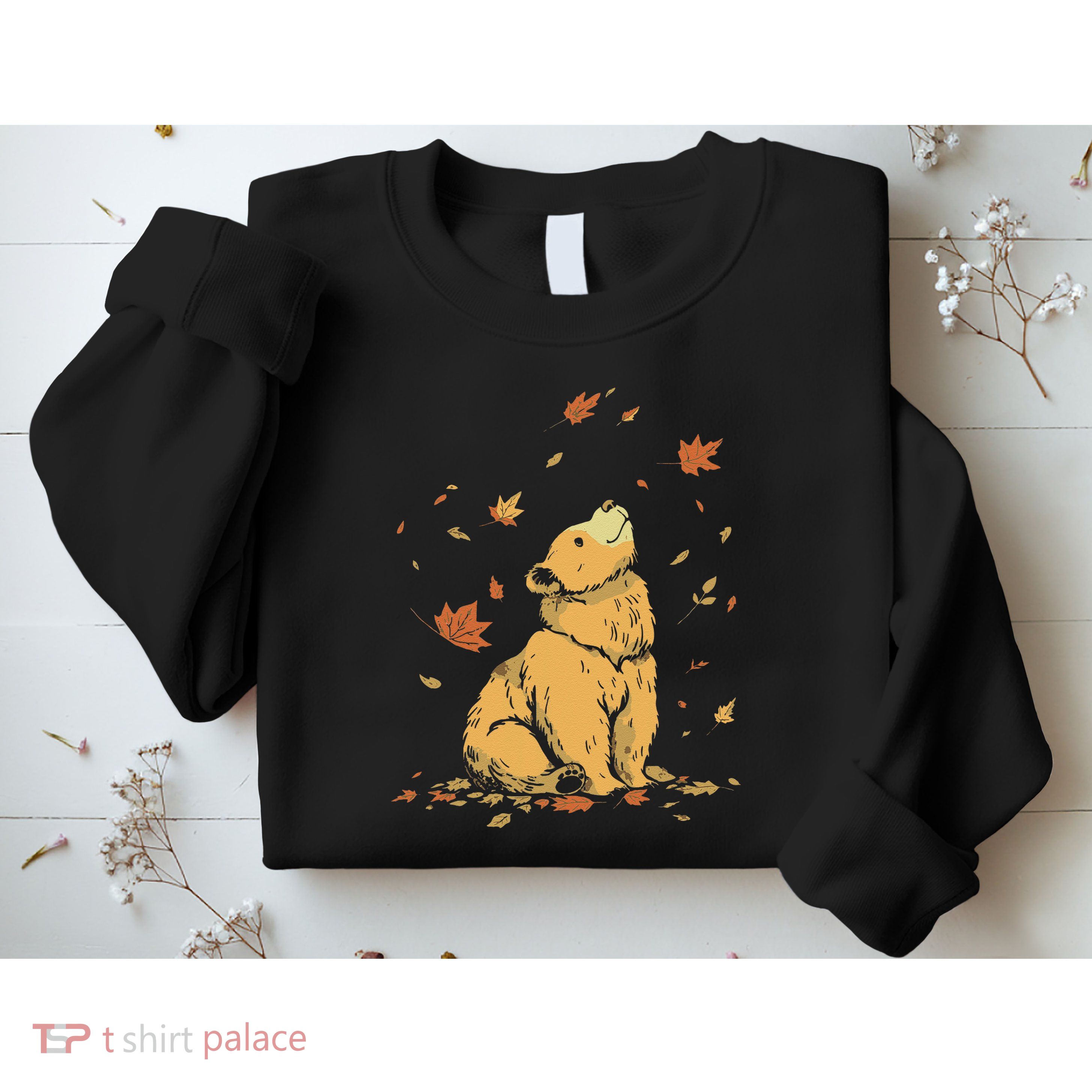 Bear Fall Leaf Tree Hello Autumn Thanksgiving Sweatshirt