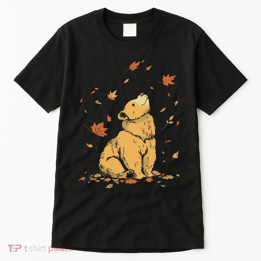 Bear Fall Leaf Tree Hello Autumn Thanksgiving Tall T-Shirt