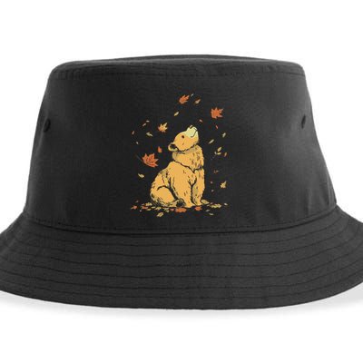 Bear Fall Leaf Tree Hello Autumn Thanksgiving Sustainable Bucket Hat