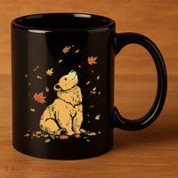Bear Fall Leaf Tree Hello Autumn Thanksgiving 11oz C Handle Ceramic Mug