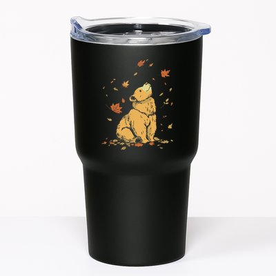 Bear Fall Leaf Tree Hello Autumn Thanksgiving Tumbler