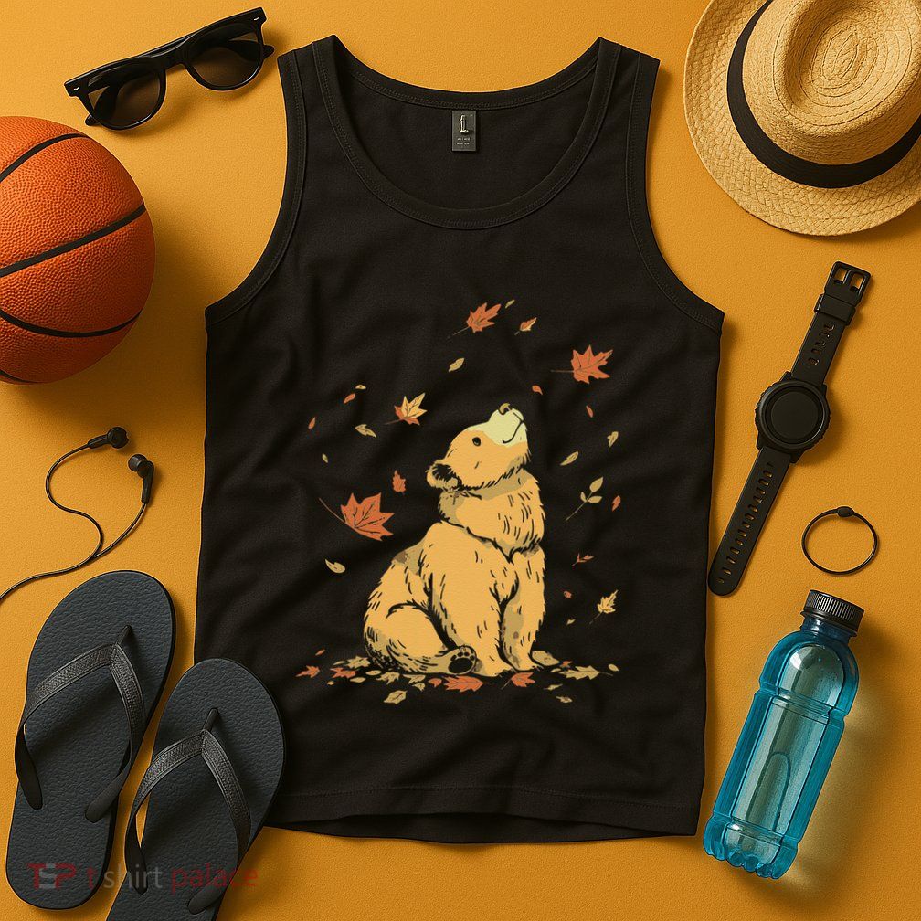 Bear Fall Leaf Tree Hello Autumn Thanksgiving Tank Top