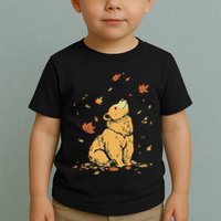 Bear Fall Leaf Tree Hello Autumn Thanksgiving Toddler T-Shirt