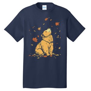 Bear Fall Leaf Tree Hello Autumn Thanksgiving Tall T-Shirt