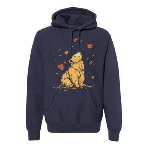 Bear Fall Leaf Tree Hello Autumn Thanksgiving Premium Hoodie