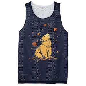 Bear Fall Leaf Tree Hello Autumn Thanksgiving Mesh Reversible Basketball Jersey Tank