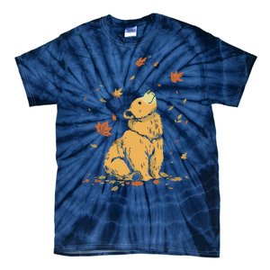 Bear Fall Leaf Tree Hello Autumn Thanksgiving Tie-Dye T-Shirt