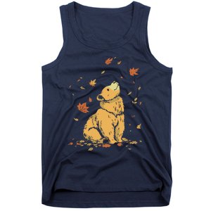 Bear Fall Leaf Tree Hello Autumn Thanksgiving Tank Top