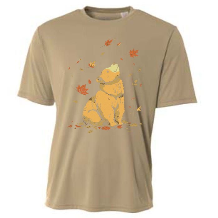 Bear Fall Leaf Tree Hello Autumn Thanksgiving Cooling Performance Crew T-Shirt