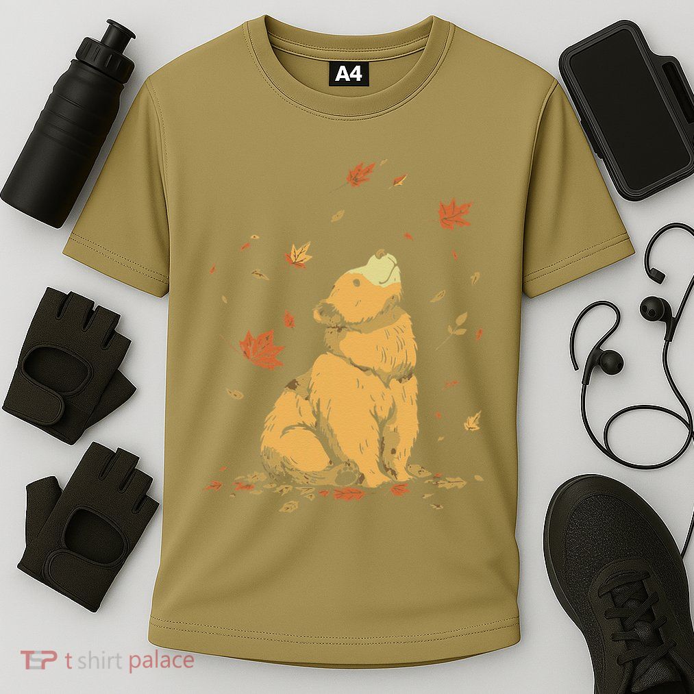 Bear Fall Leaf Tree Hello Autumn Thanksgiving Performance Shirt