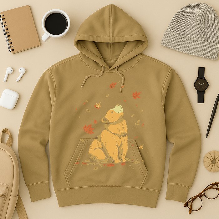 Bear Fall Leaf Tree Hello Autumn Thanksgiving Hoodie