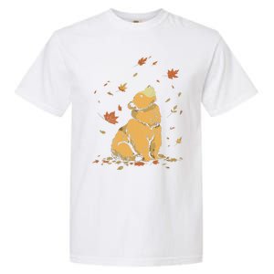 Bear Fall Leaf Tree Hello Autumn Thanksgiving Garment-Dyed Heavyweight T-Shirt