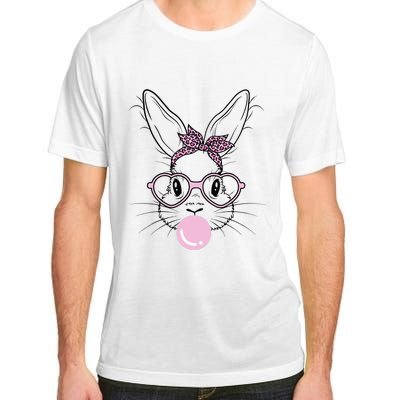 Bunny Face Leopard Glasses Bubble Gum Easter Day Adult ChromaSoft Performance T-Shirt