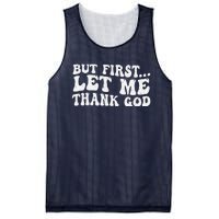 But First Let Me Thank God Mesh Reversible Basketball Jersey Tank