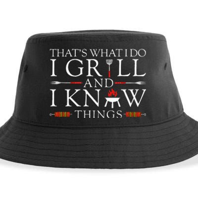 BBQ Food Lover Thats What I Do I Grill And I Know Things Sustainable Bucket Hat