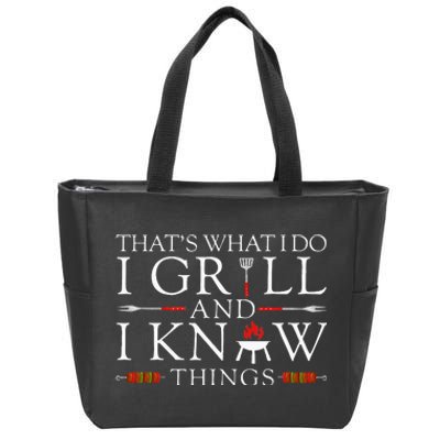 BBQ Food Lover Thats What I Do I Grill And I Know Things Zip Tote Bag