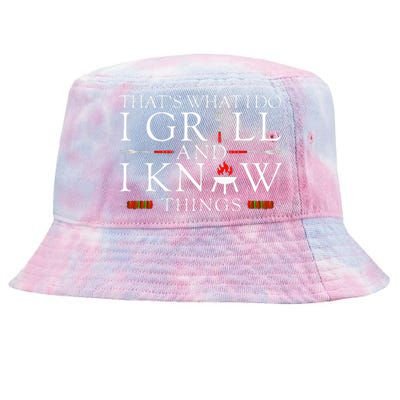 BBQ Food Lover Thats What I Do I Grill And I Know Things Tie-Dyed Bucket Hat