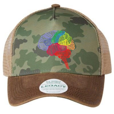Brain Frontal Lobe Temporal Lobe Cerebellum Brainstem Funny Gift Legacy Tie Dye Trucker Hat