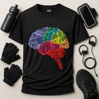 Brain Frontal Lobe Temporal Lobe Cerebellum Brainstem Funny Gift Cooling Performance Crew T-Shirt