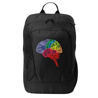 Brain Frontal Lobe Temporal Lobe Cerebellum Brainstem Funny Gift City Backpack