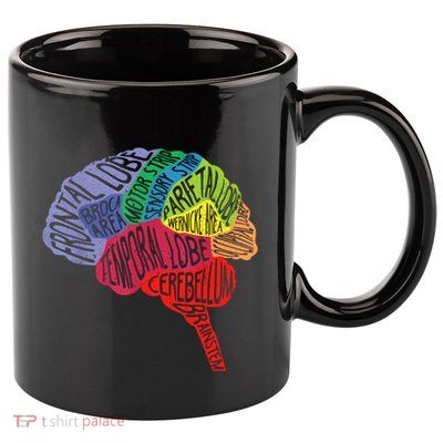 Brain Frontal Lobe Temporal Lobe Cerebellum Brainstem Funny Gift 11oz C Handle Ceramic Mug