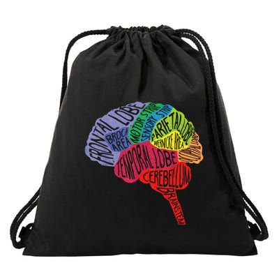 Brain Frontal Lobe Temporal Lobe Cerebellum Brainstem Funny Gift Drawstring Bag