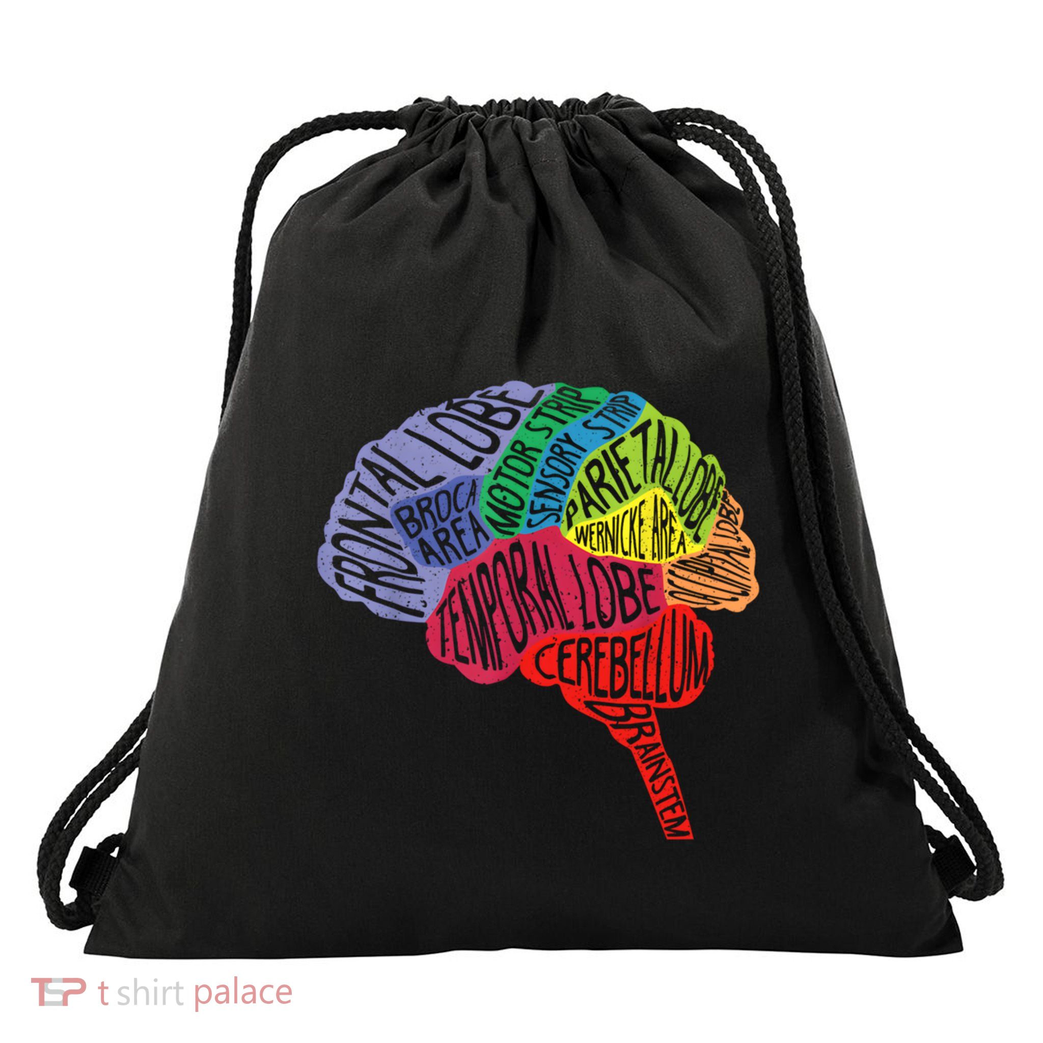 Brain Frontal Lobe Temporal Lobe Cerebellum Brainstem Funny Gift Drawstring Bag