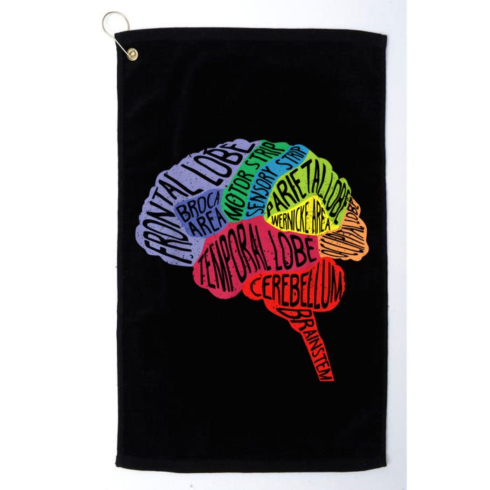 Brain Frontal Lobe Temporal Lobe Cerebellum Brainstem Funny Gift Golf Towel