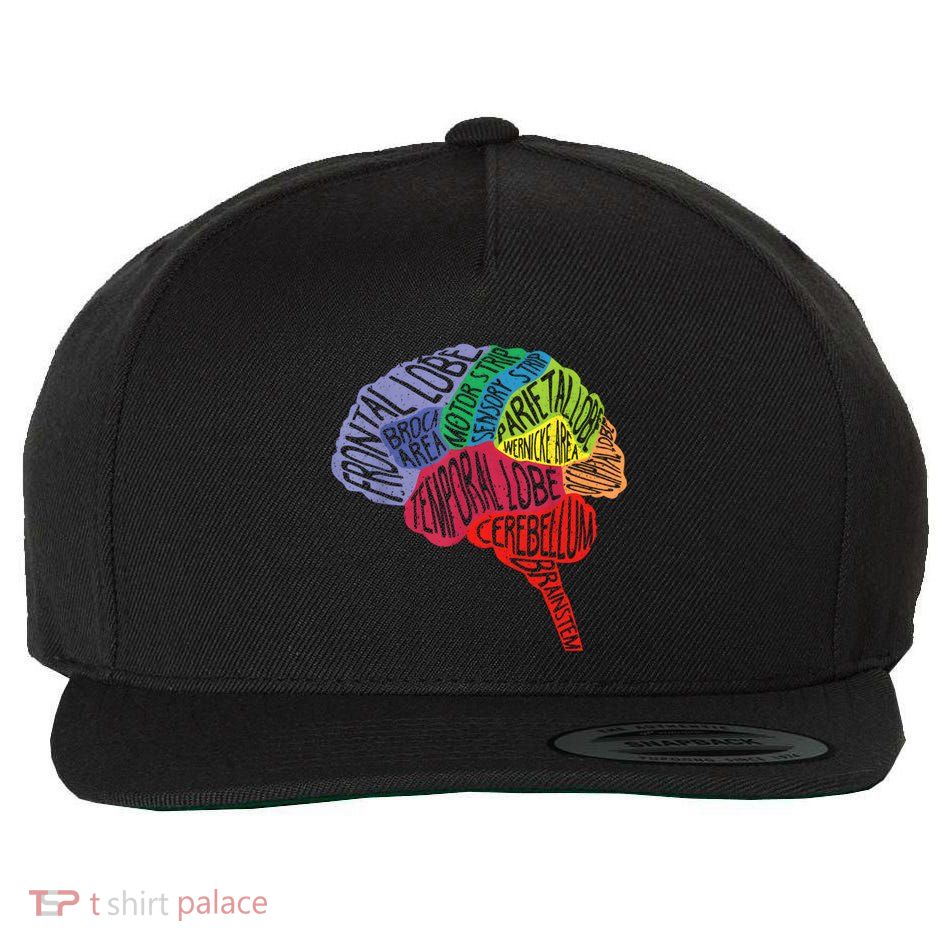 Brain Frontal Lobe Temporal Lobe Cerebellum Brainstem Funny Gift Wool Snapback Cap