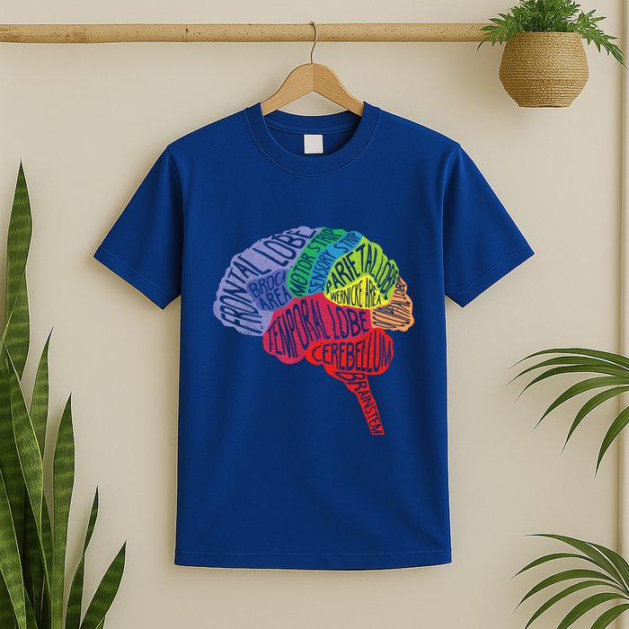 Brain Frontal Lobe Temporal Lobe Cerebellum Brainstem Funny Gift T-Shirt