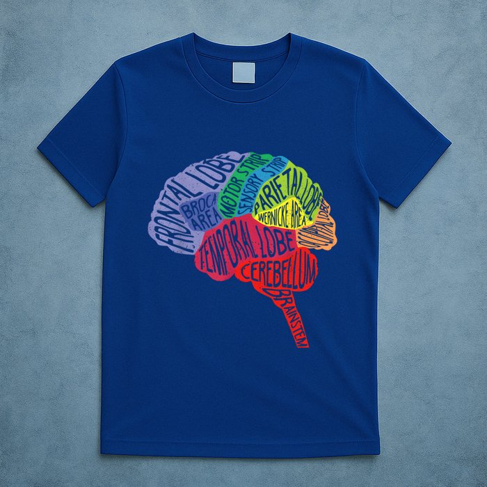 Brain Frontal Lobe Temporal Lobe Cerebellum Brainstem Funny Gift T-Shirt