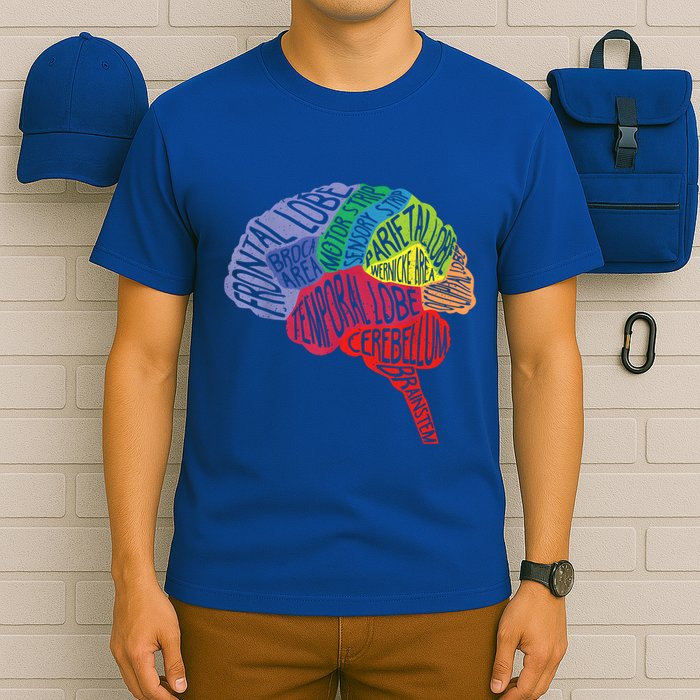 Brain Frontal Lobe Temporal Lobe Cerebellum Brainstem Funny Gift T-Shirt