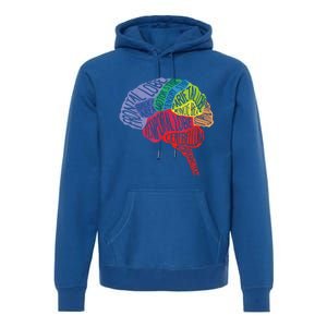 Brain Frontal Lobe Temporal Lobe Cerebellum Brainstem Funny Gift Premium Hoodie