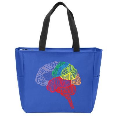 Brain Frontal Lobe Temporal Lobe Cerebellum Brainstem Funny Gift Zip Tote Bag