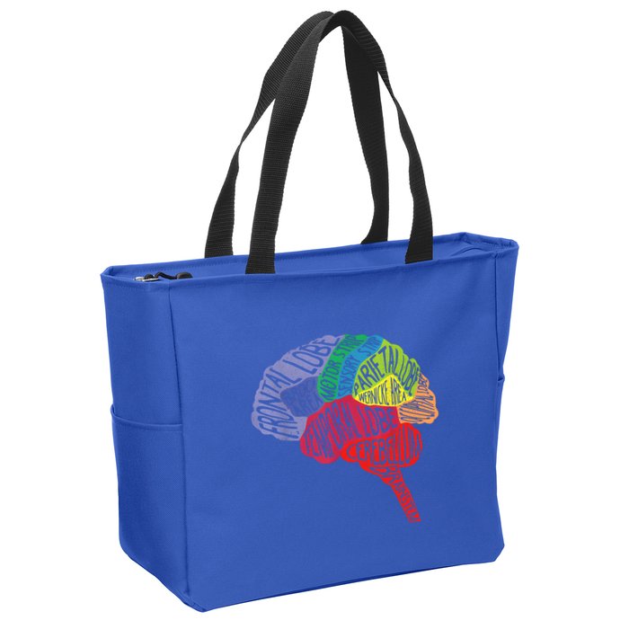 Brain Frontal Lobe Temporal Lobe Cerebellum Brainstem Funny Gift Zip Tote Bag