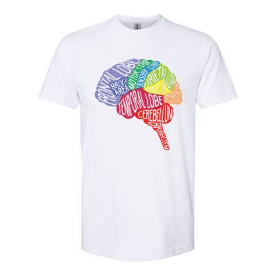 Brain Frontal Lobe Temporal Lobe Cerebellum Brainstem Funny Gift Softstyle® CVC T-Shirt