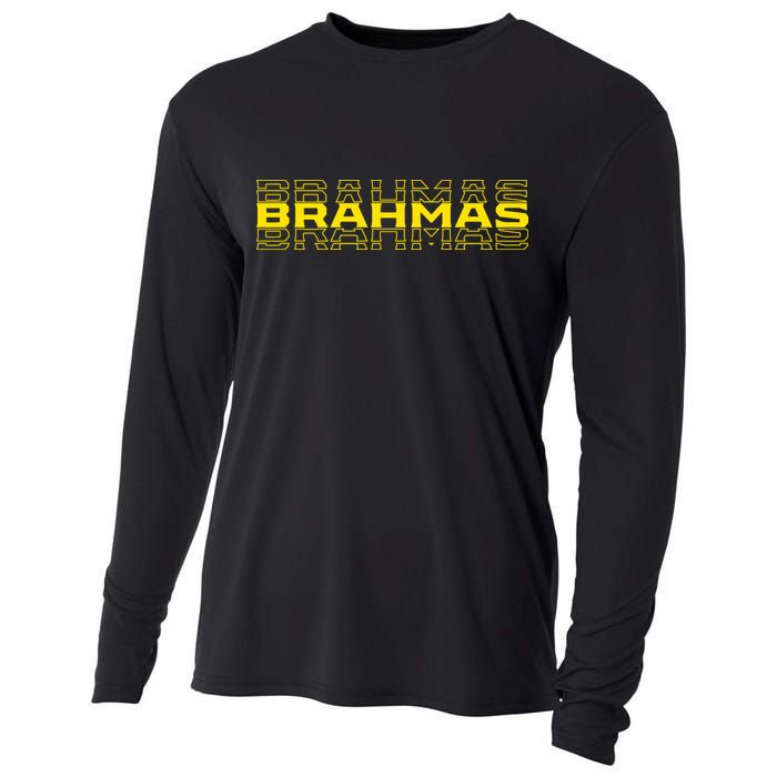 Brahmas Football Logo Cooling Performance Long Sleeve Crew