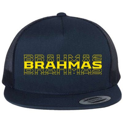 Brahmas Football Logo Flat Bill Trucker Hat