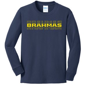 Brahmas Football Logo Kids Long Sleeve Shirt