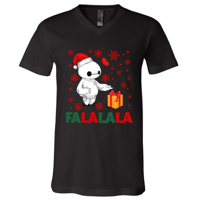 Baymax Fa La La La Christmas Fa La La La V-Neck T-Shirt