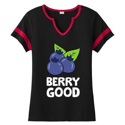 Blueberry Fruit Love Blueberries Berry Good Ladies Halftime Notch Neck Tee