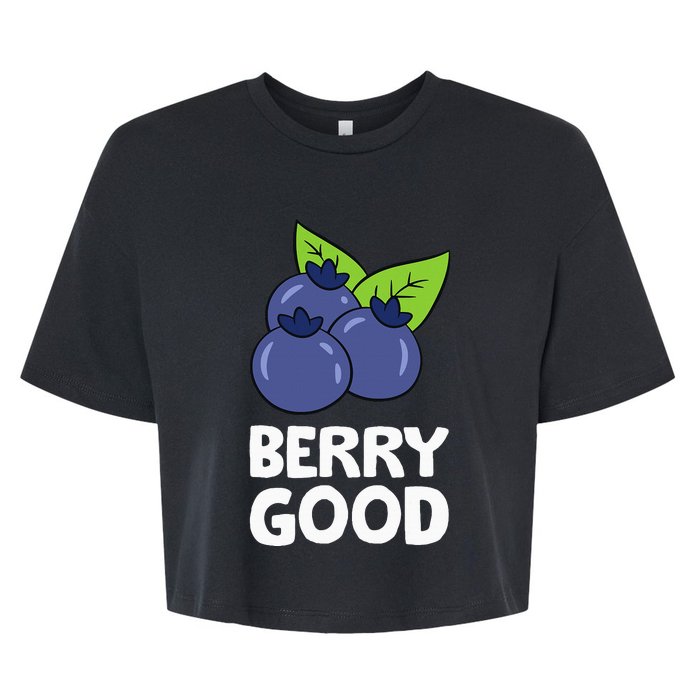 Blueberry Fruit Love Blueberries Berry Good Bella+Canvas Jersey Crop Tee