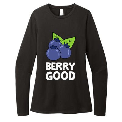 Blueberry Fruit Love Blueberries Berry Good Womens CVC Long Sleeve Shirt